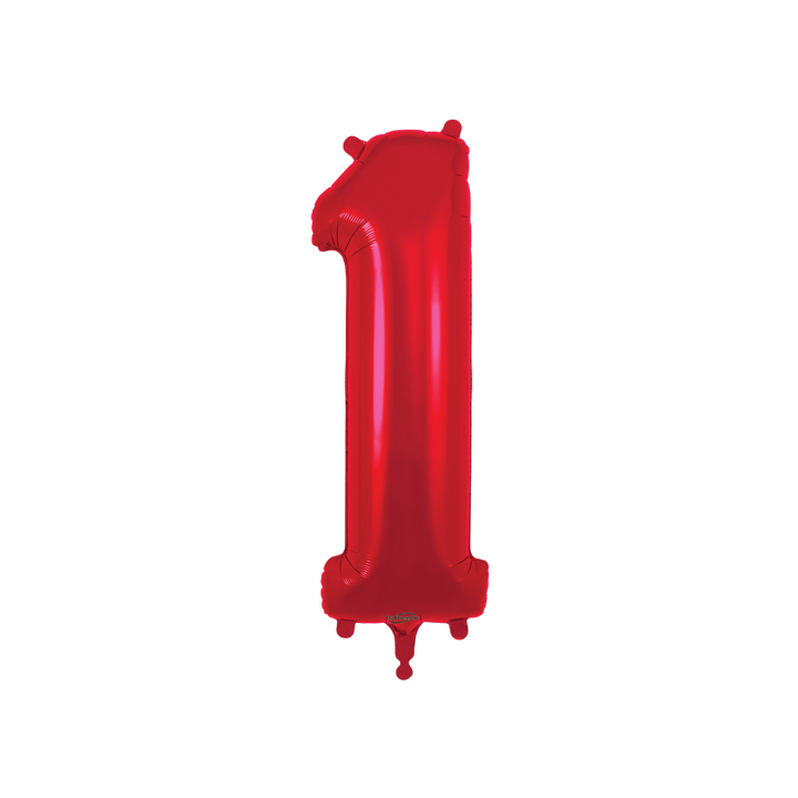 Red Number 0 - 9 Foil Balloon, 34 in