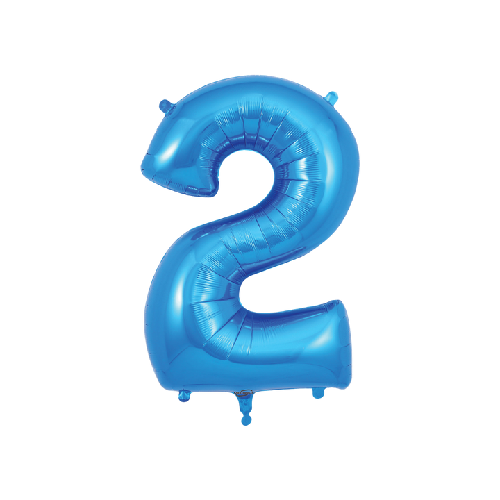 Blue Number 0 - 9 Foil Balloon, 34 in