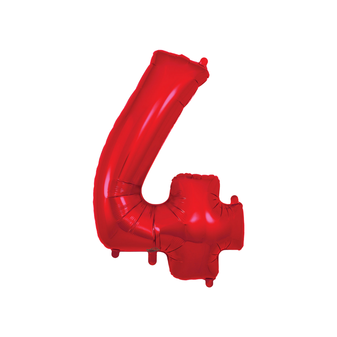 Red Number 0 - 9 Foil Balloon, 34 in