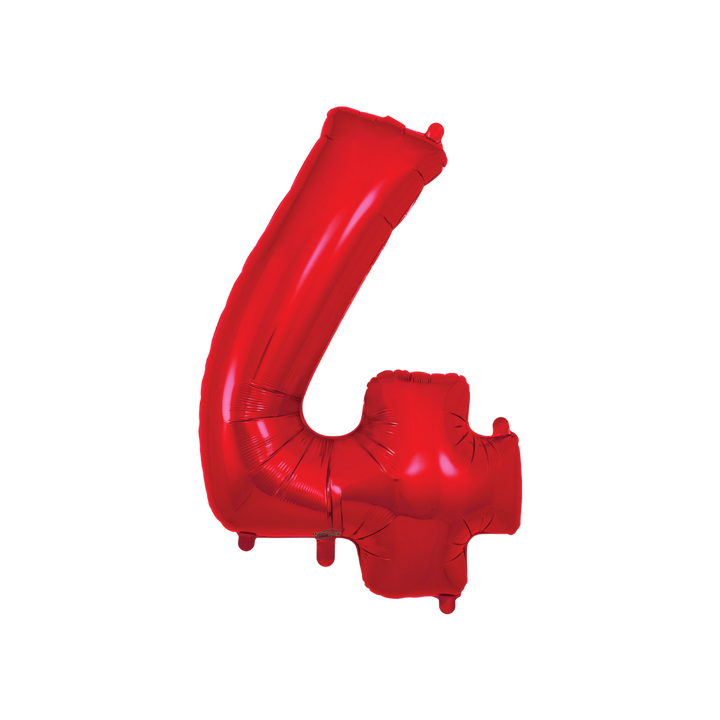 Red Number 0 - 9 Foil Balloon, 34 in