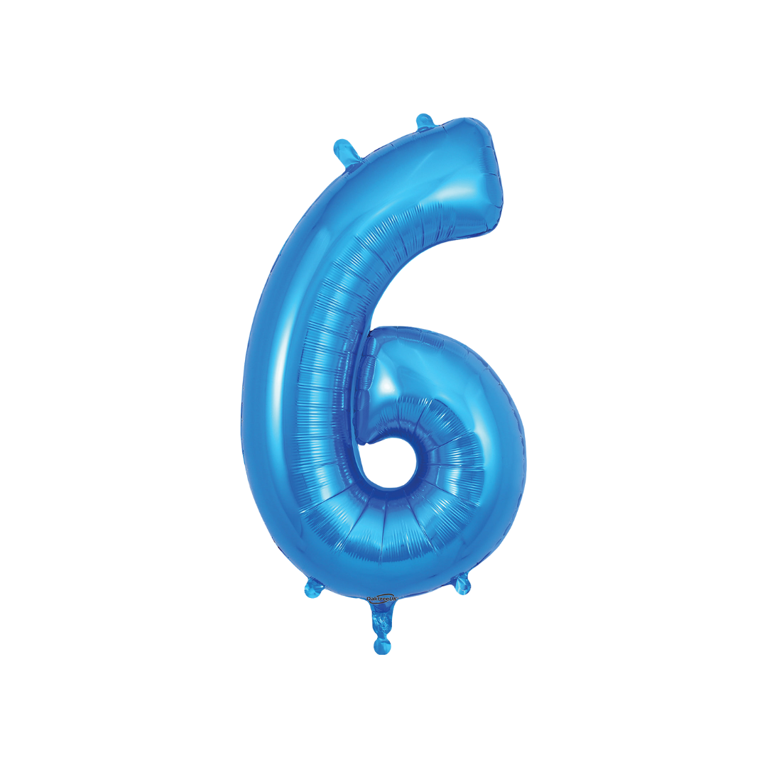 Blue Number 0 - 9 Foil Balloon, 34 in