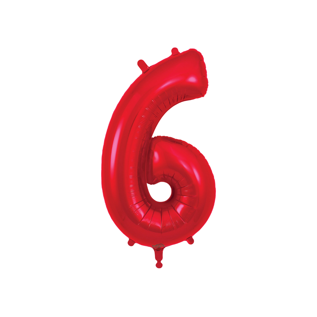 Red Number 0 - 9 Foil Balloon, 34 in