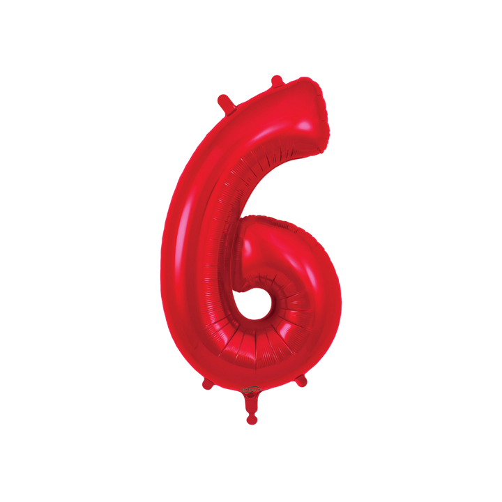 Red Number 0 - 9 Foil Balloon, 34 in