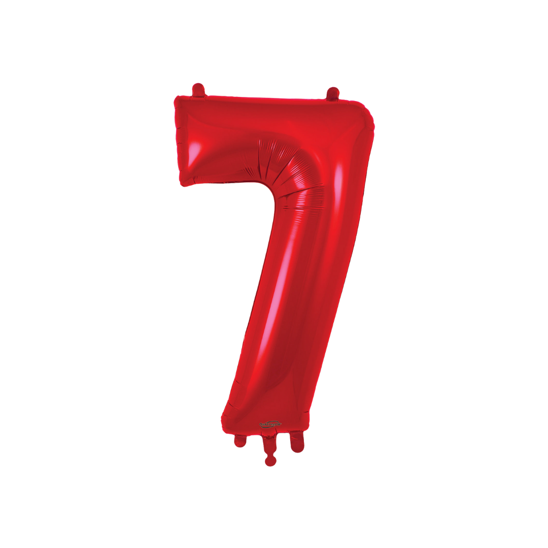 Red Number 0 - 9 Foil Balloon, 34 in