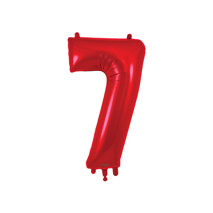 Red Number 0 - 9 Foil Balloon, 34 in