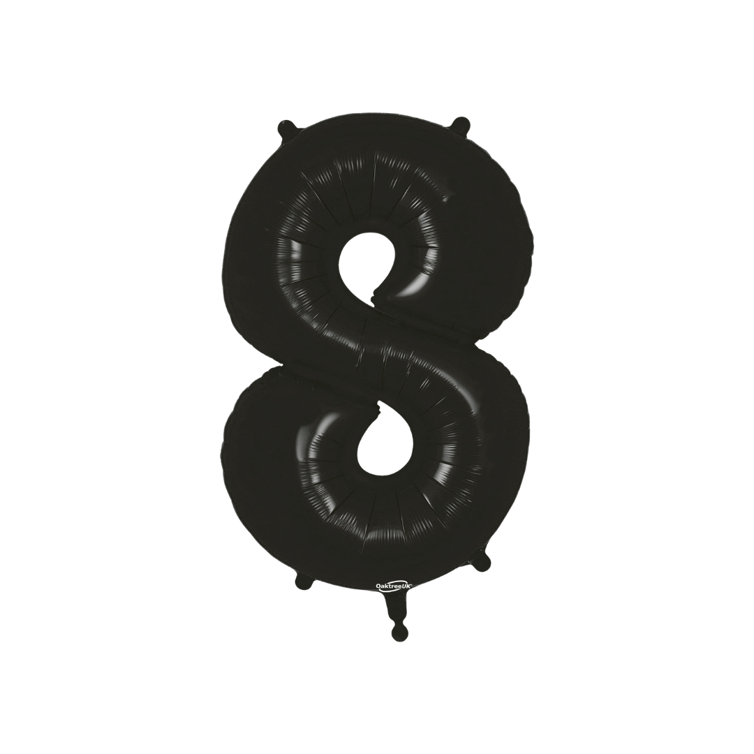 Black Number 0 - 9 Foil Balloon, 34in