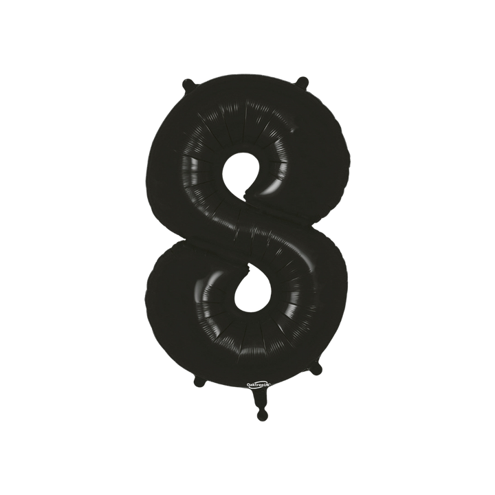 Black Number 0 - 9 Foil Balloon, 34in