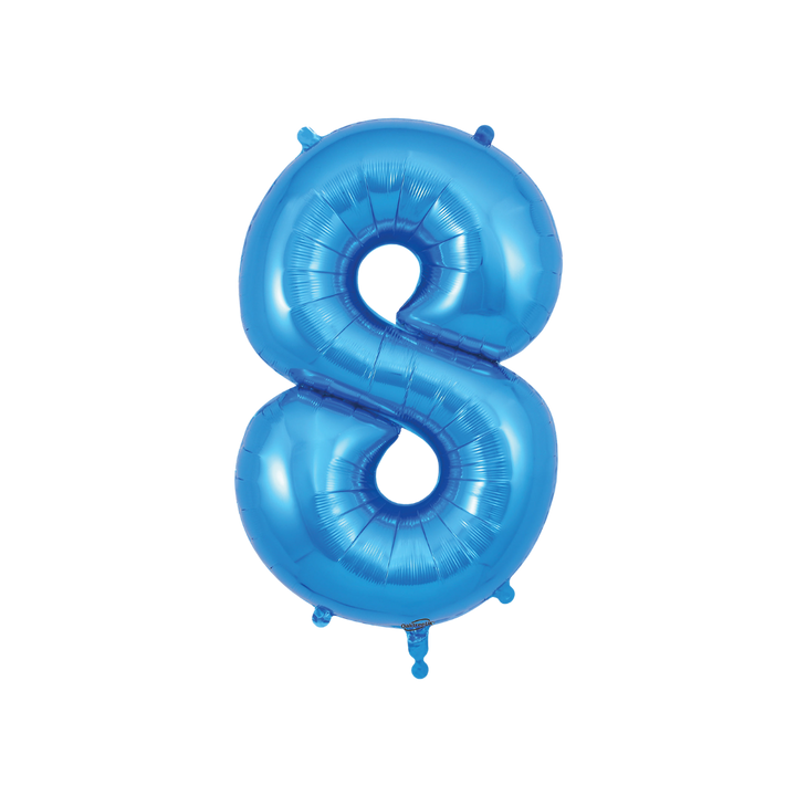 Blue Number 0 - 9 Foil Balloon, 34 in