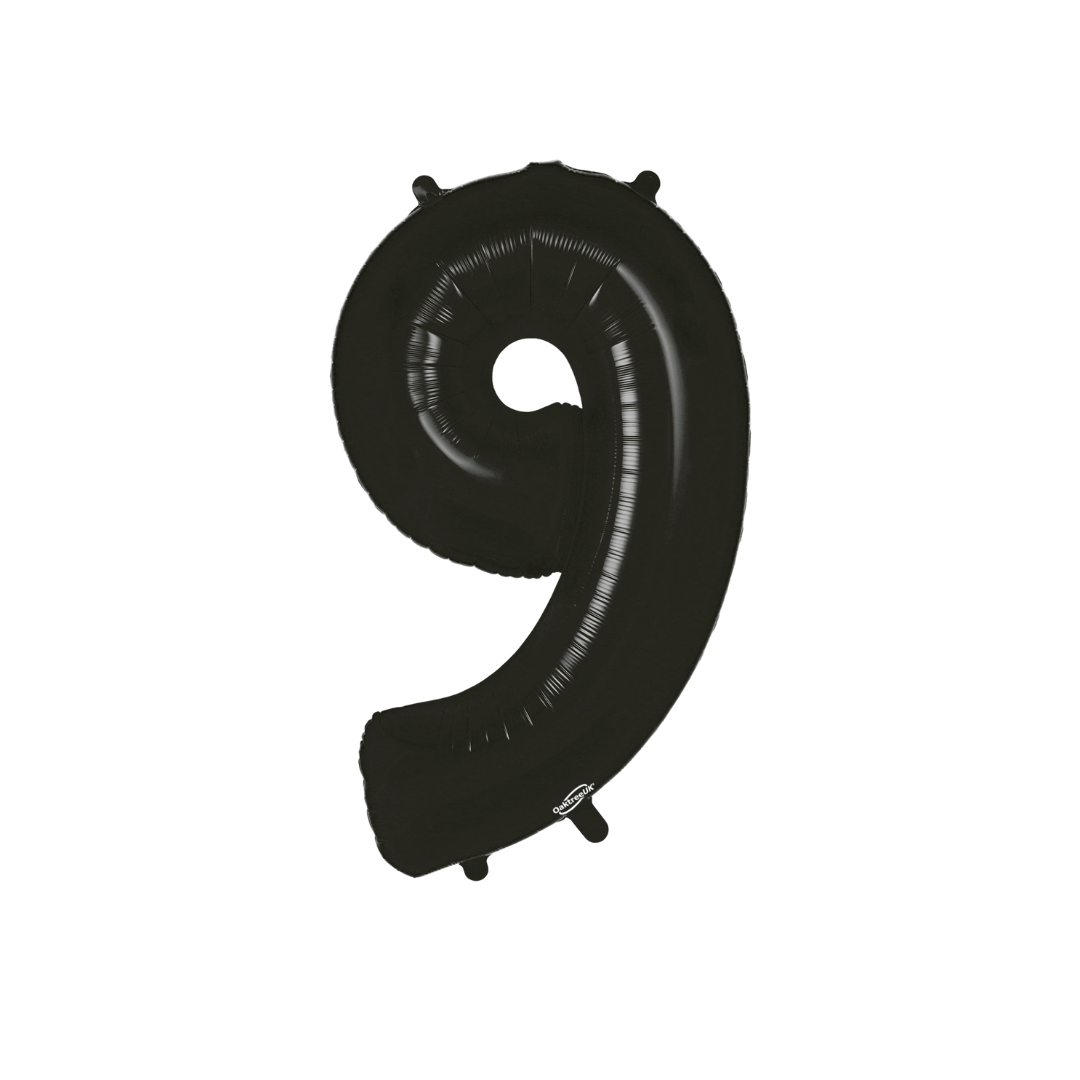 Black Number 0 - 9 Foil Balloon, 34in