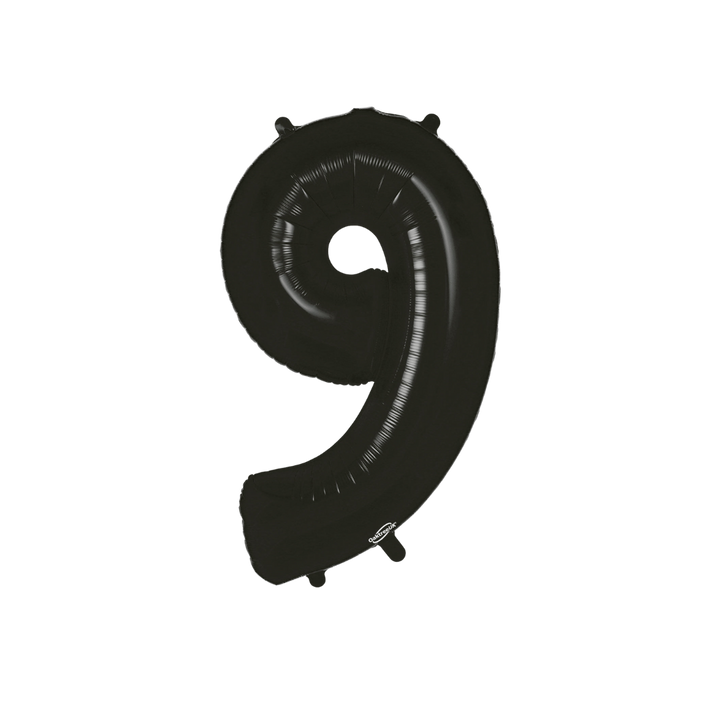 Black Number 0 - 9 Foil Balloon, 34in