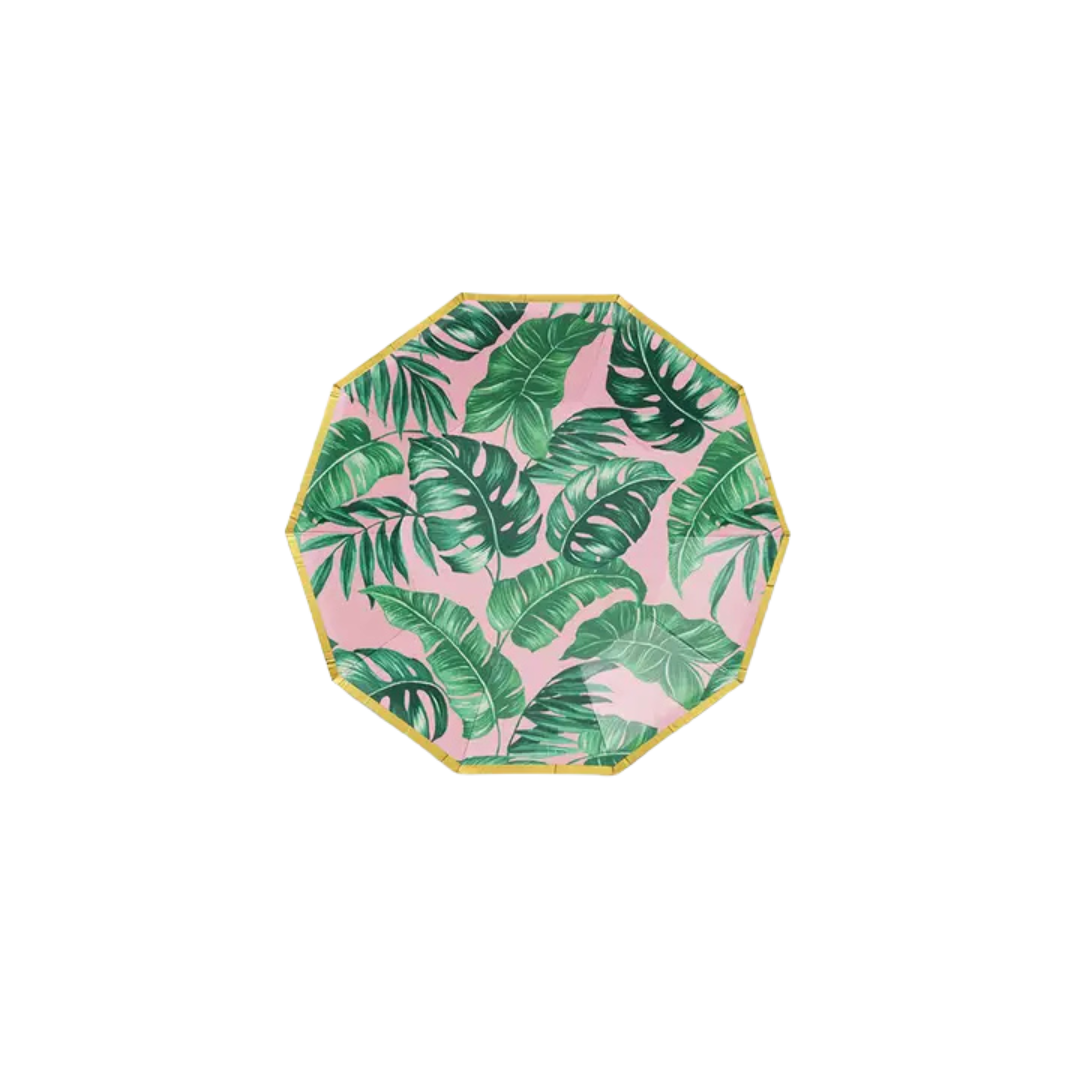 Pink and Green Palm Leaves - 2 Sizes