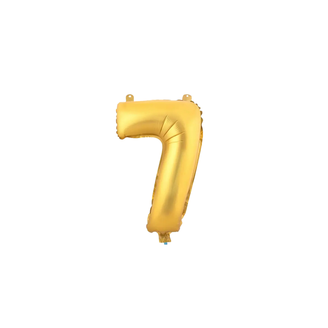 Gold Number 0 - 9 Foil Balloon, 34 in