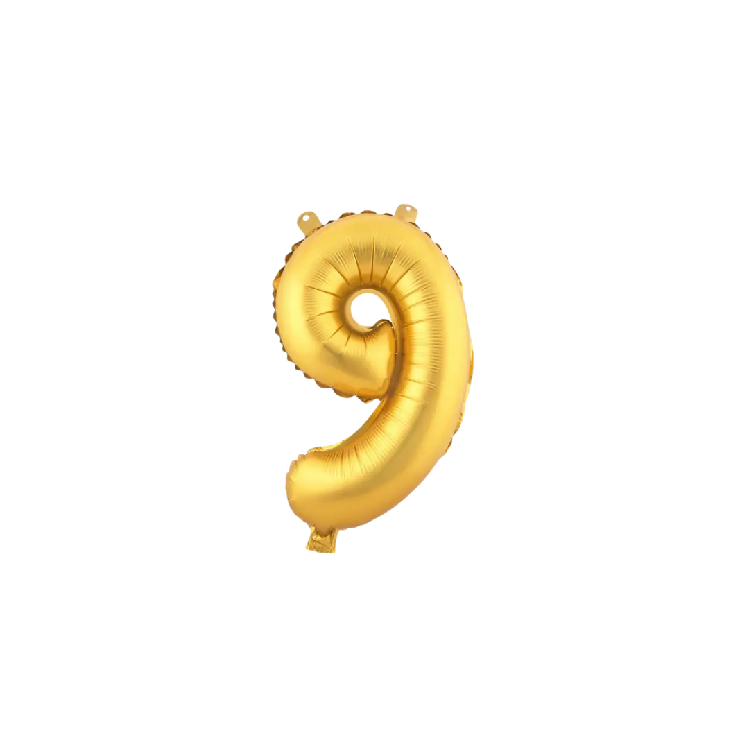 Gold Number 0 - 9 Foil Balloon, 34 in