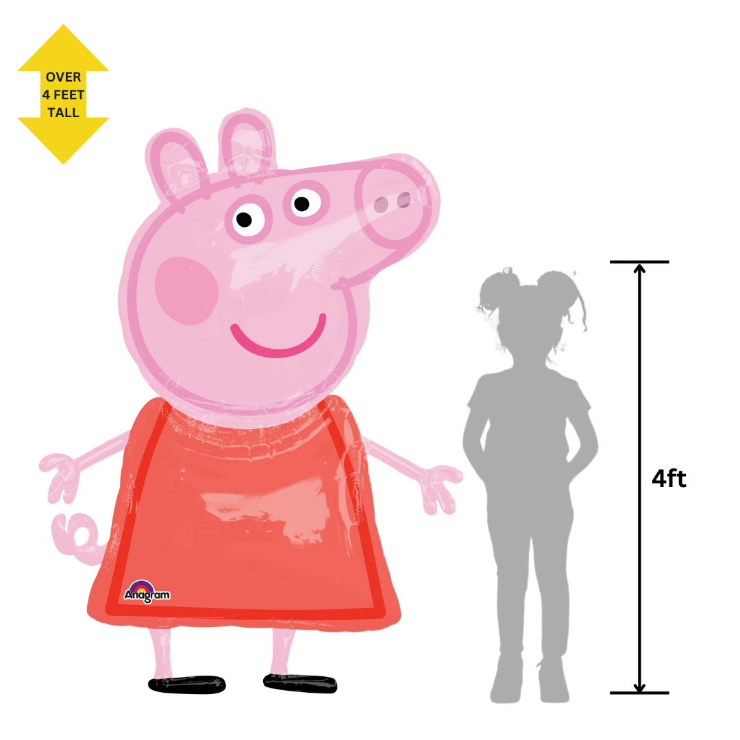 Life-Size Peppa Pig Foil Balloon, 48 in