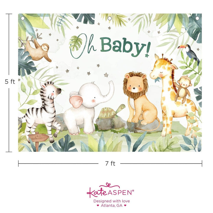 Yellow and Green Safari Baby Shower Photo Backdrop