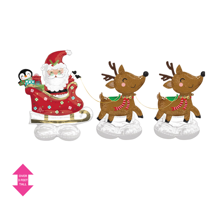 Life-Size Santa and Reindeer Foil Balloon, Giant