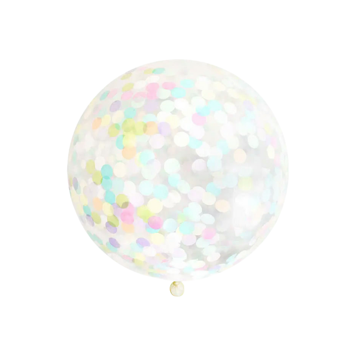 Jumbo Confetti Balloon - Pastel Rainbow