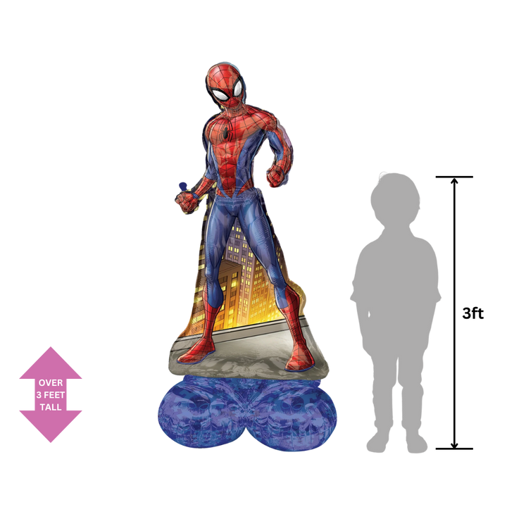 Life-Size Red and Blue Standing Spiderman Foil Balloon - Giant