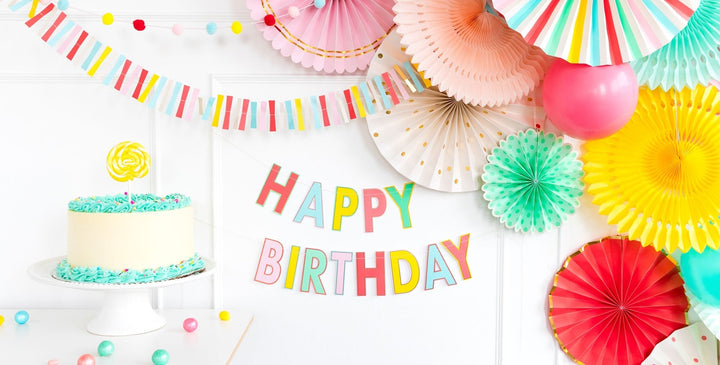 Multicolor Hip Hip Hooray "Happy Birthday" Banner