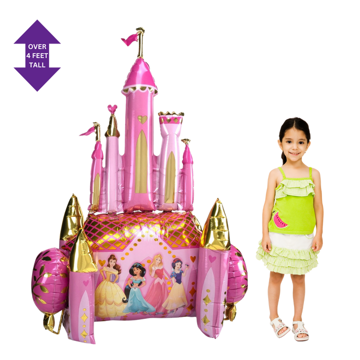 Life-Size Princess Castle Foil Balloon, 55 in - Belle, Jasmine, Aurora, Snow White