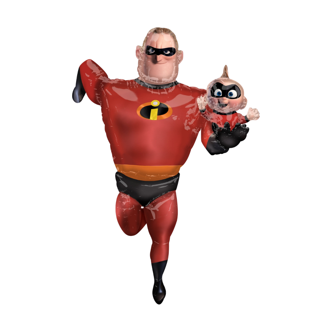 Life-Size Incredibles 2 Foil Balloon, Giant - Bob Parr, Jack Jack Parr