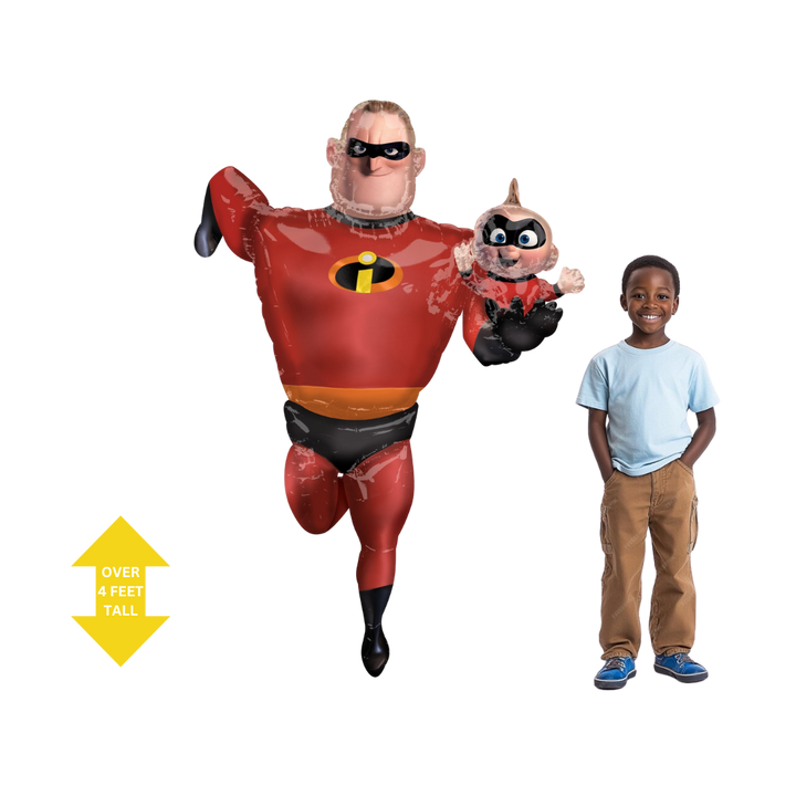 Life-Size Incredibles 2 Foil Balloon, Giant - Mr. Incredible and Jack Jack