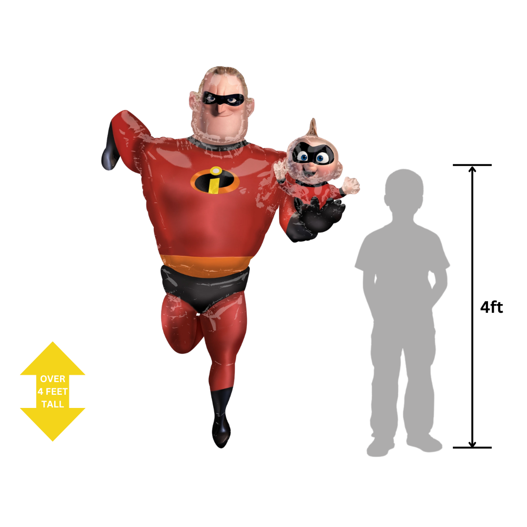 Life-Size Incredibles 2 Foil Balloon, Giant - Bob Parr, Jack Jack Parr