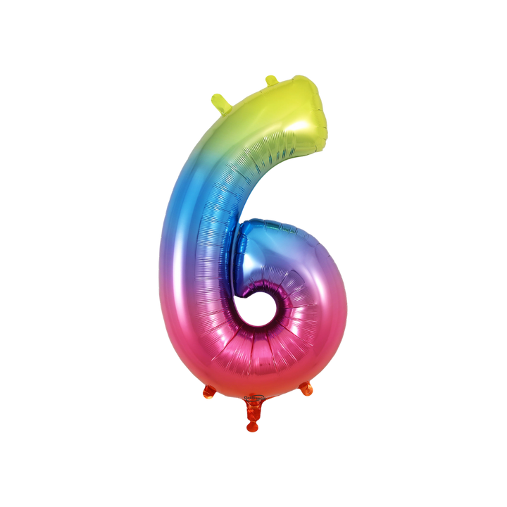 Rainbow Number 0 - 9 Foil Balloon, 34 in