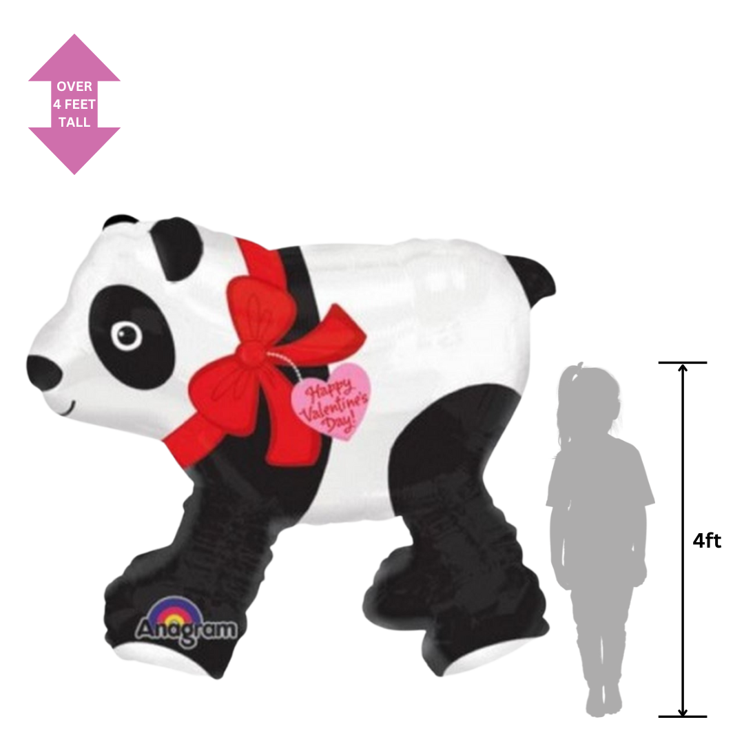 Life-Size Panda Bear Valentines Foil Balloon, Giant