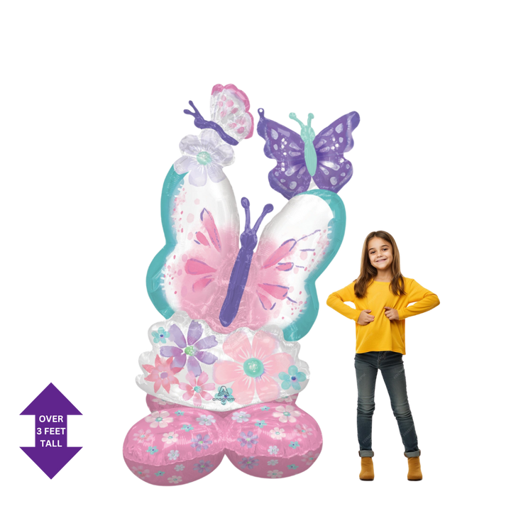 Life-Size Pink Flutters Butterfly Foil Balloon, Giant