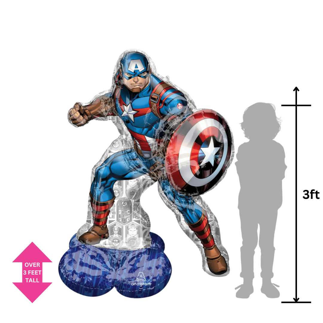 Life Size Avengers Foil Balloon, Giant - Captain America