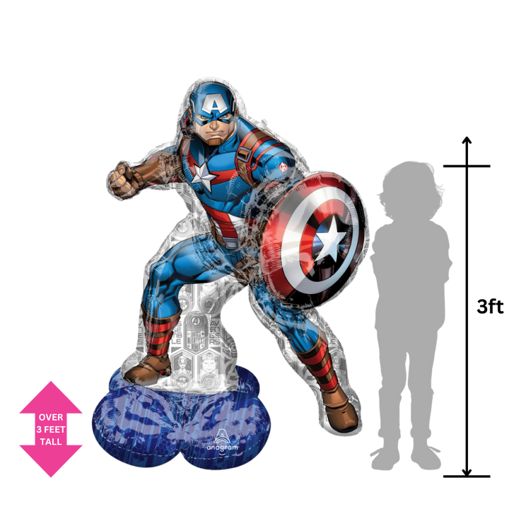 Life Size Avengers Foil Balloon, Giant - Captain America