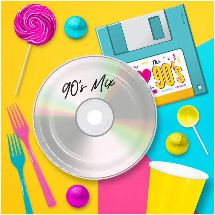 90's Mix CD Plates - Dessert Paper Plates (16ct)