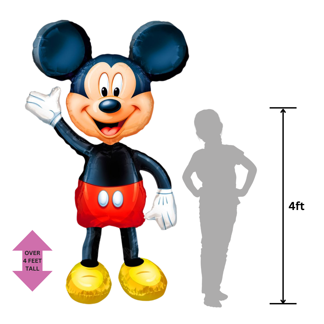 Life-Size Mickey Mouse Waving Foil Balloon, Giant