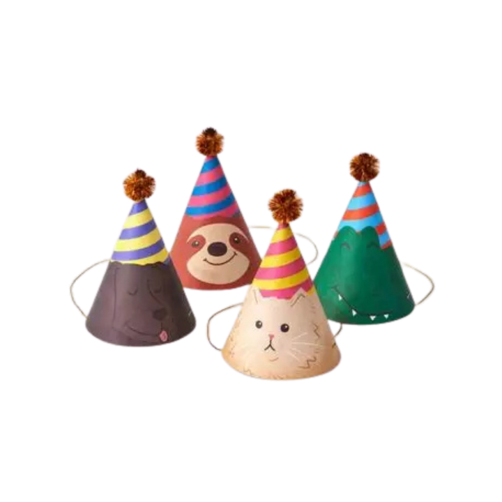 Animal Party Hats - (4pk)