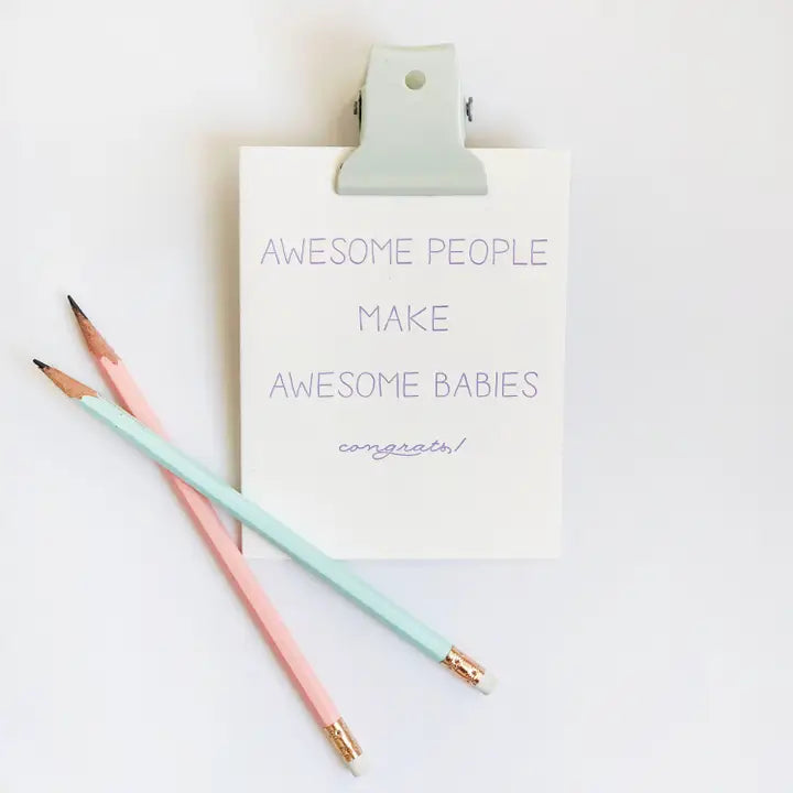 Awesome Babies - Letterpress New Baby Parents Congrats Card