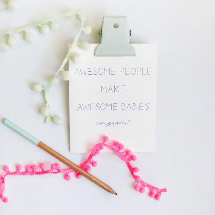 Awesome Babies - Letterpress New Baby Parents Congrats Card