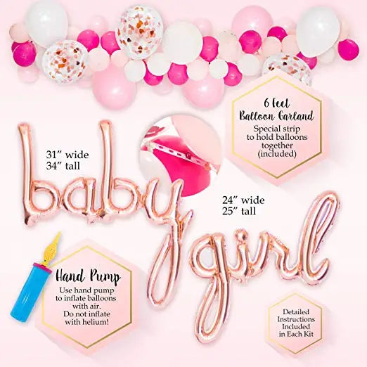 Baby Girl Shower Decoration Kit - (85pk)