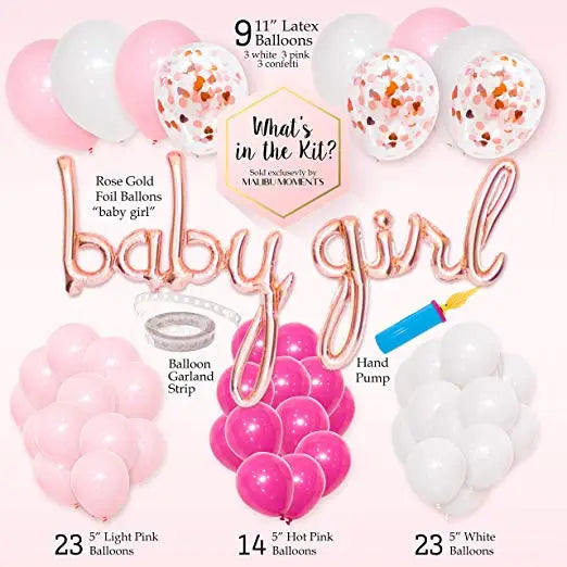 Baby Girl Shower Decoration Kit - (85pk)