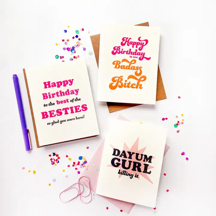 Badass Birthday - Letterpress Birthday Greeting Card