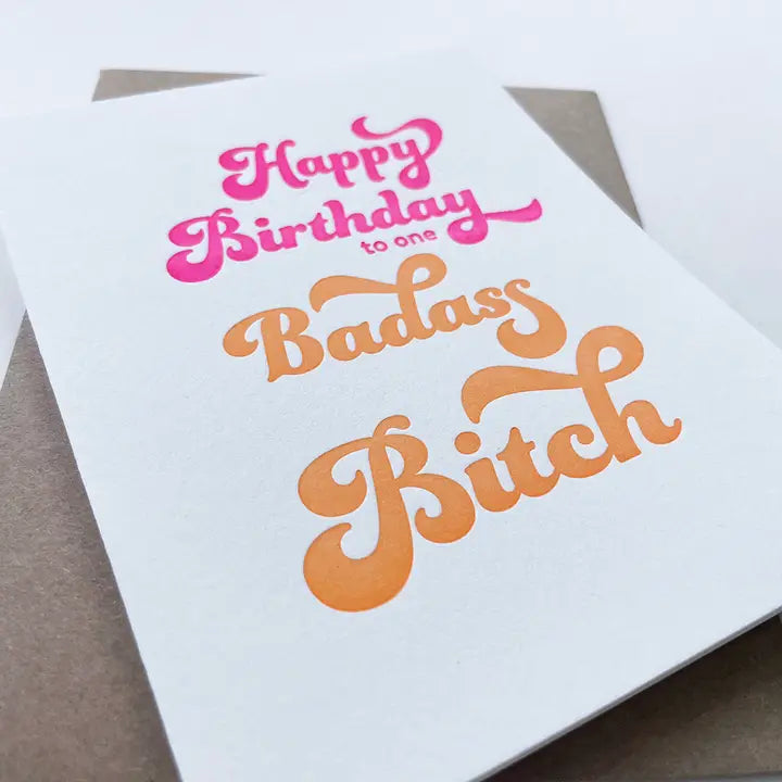 Badass Birthday - Letterpress Birthday Greeting Card