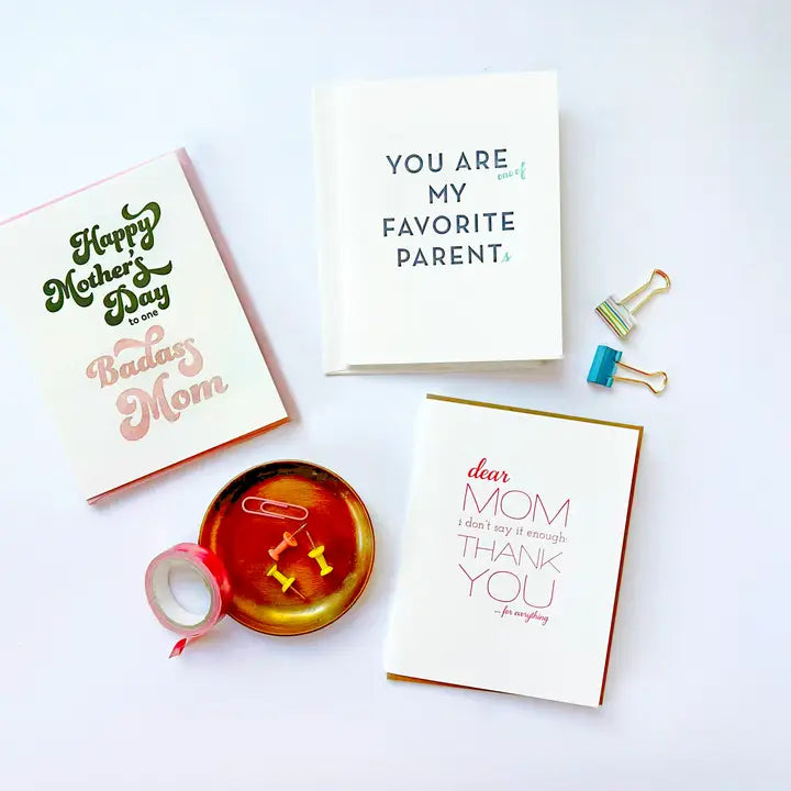 Badass Mom - Letterpress Mother's Day Greeting Card