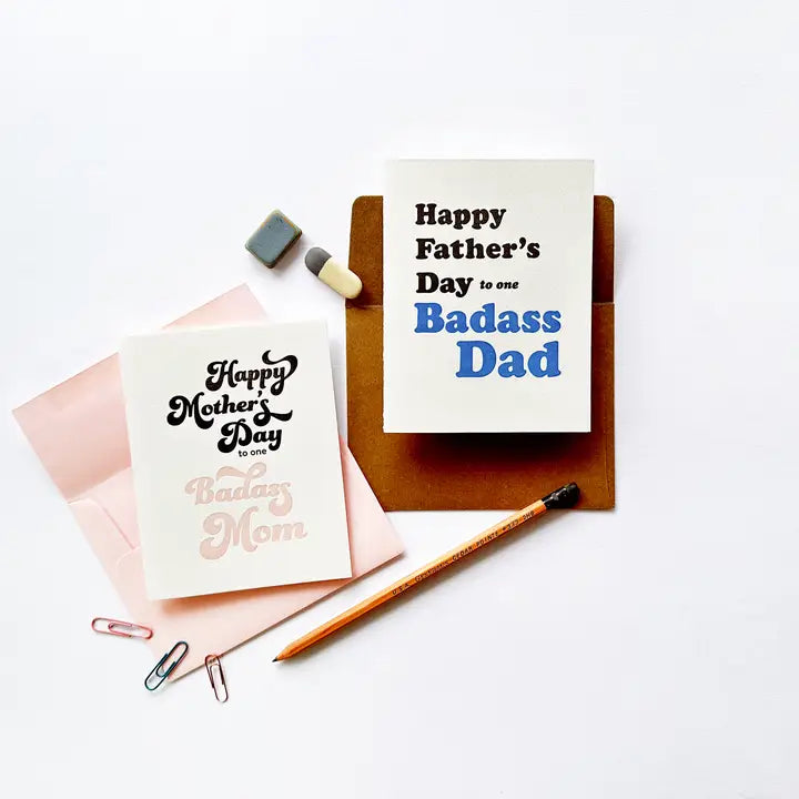 Badass Mom - Letterpress Mother's Day Greeting Card