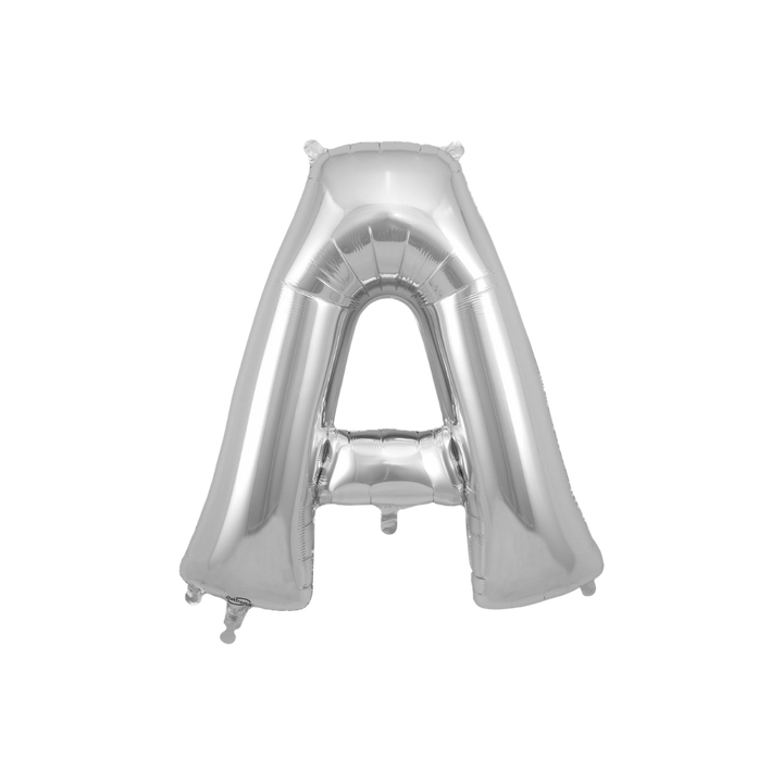 Silver Letter A - Z Foil Balloon, 34 in