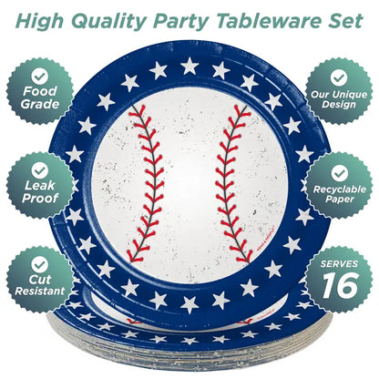 Baseball Theme Party Plates (16 ct)