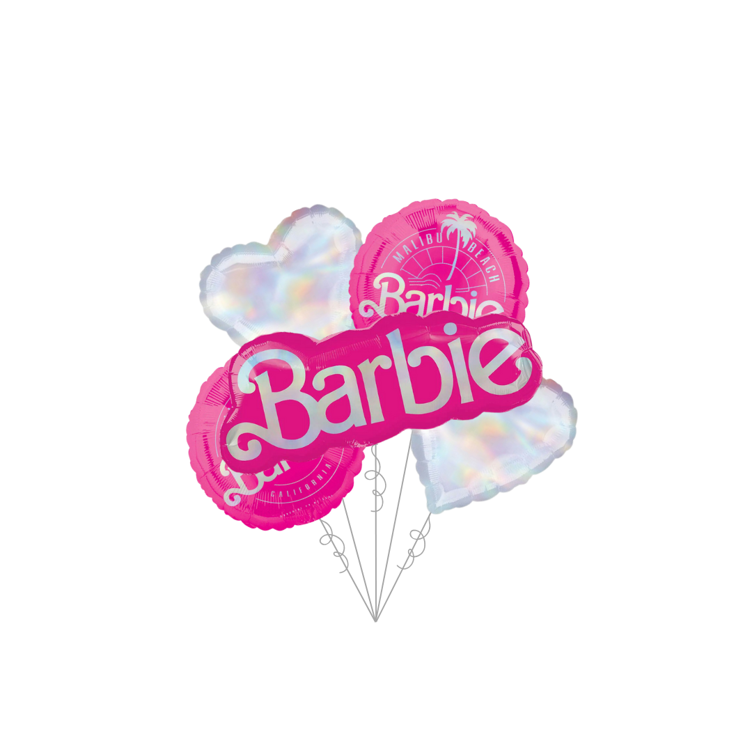 Premium Barbie Foil Balloon Bundle with Balloon Weight