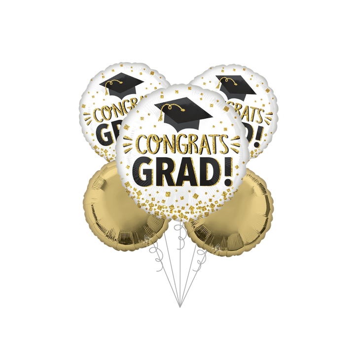 Gold Glitter Congrats Grad Balloon Bundle