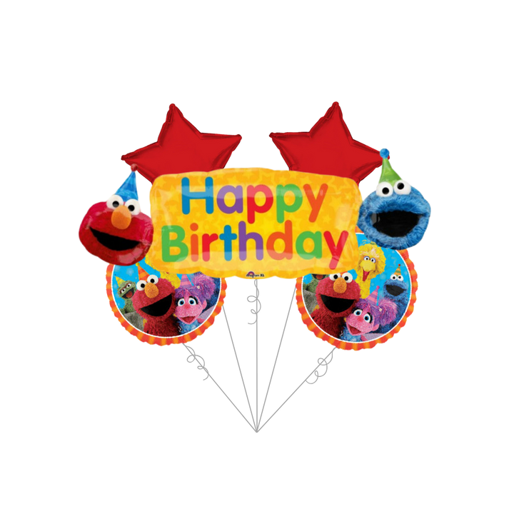 Premium Sesame Street 2 Birthday Foil Balloon Bundle with Balloon Weight