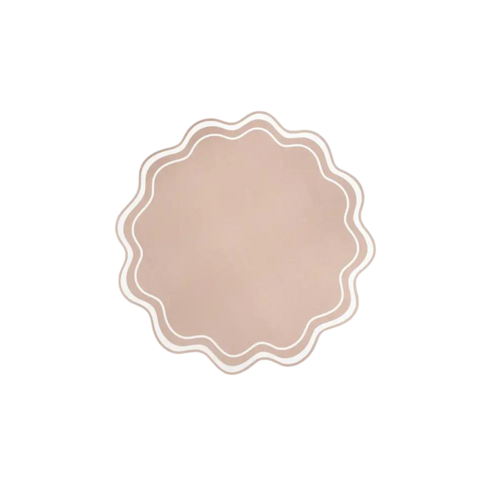 Beige Wavy Scallop Paper Placemats