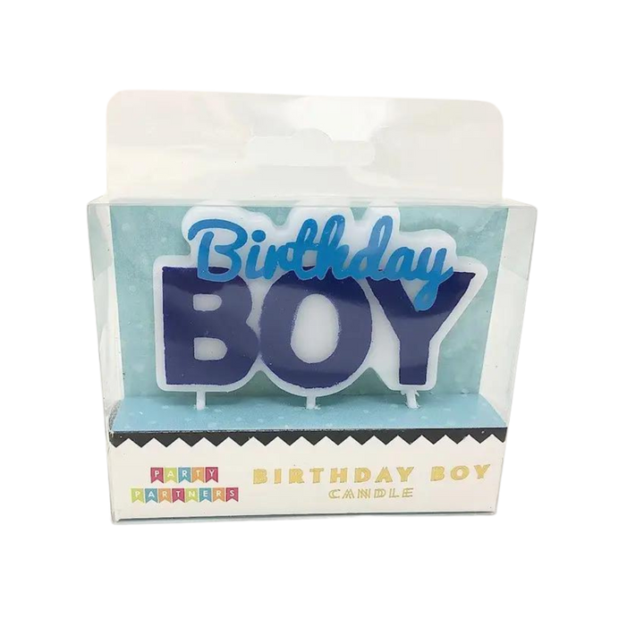 Birthday Boy Decal Candle